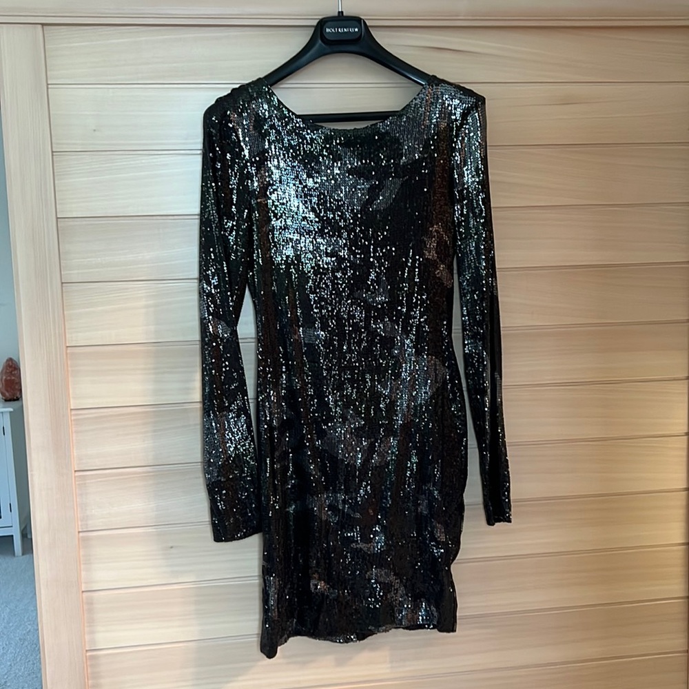 CUT25 Camo Sequin Dress - size 6